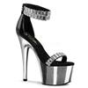 Pleaser - ADORE769RS Sandale à bride à la cheville, Pole dance chaussures - Chaussures de pole dance - Noir/Couleur argent Product image